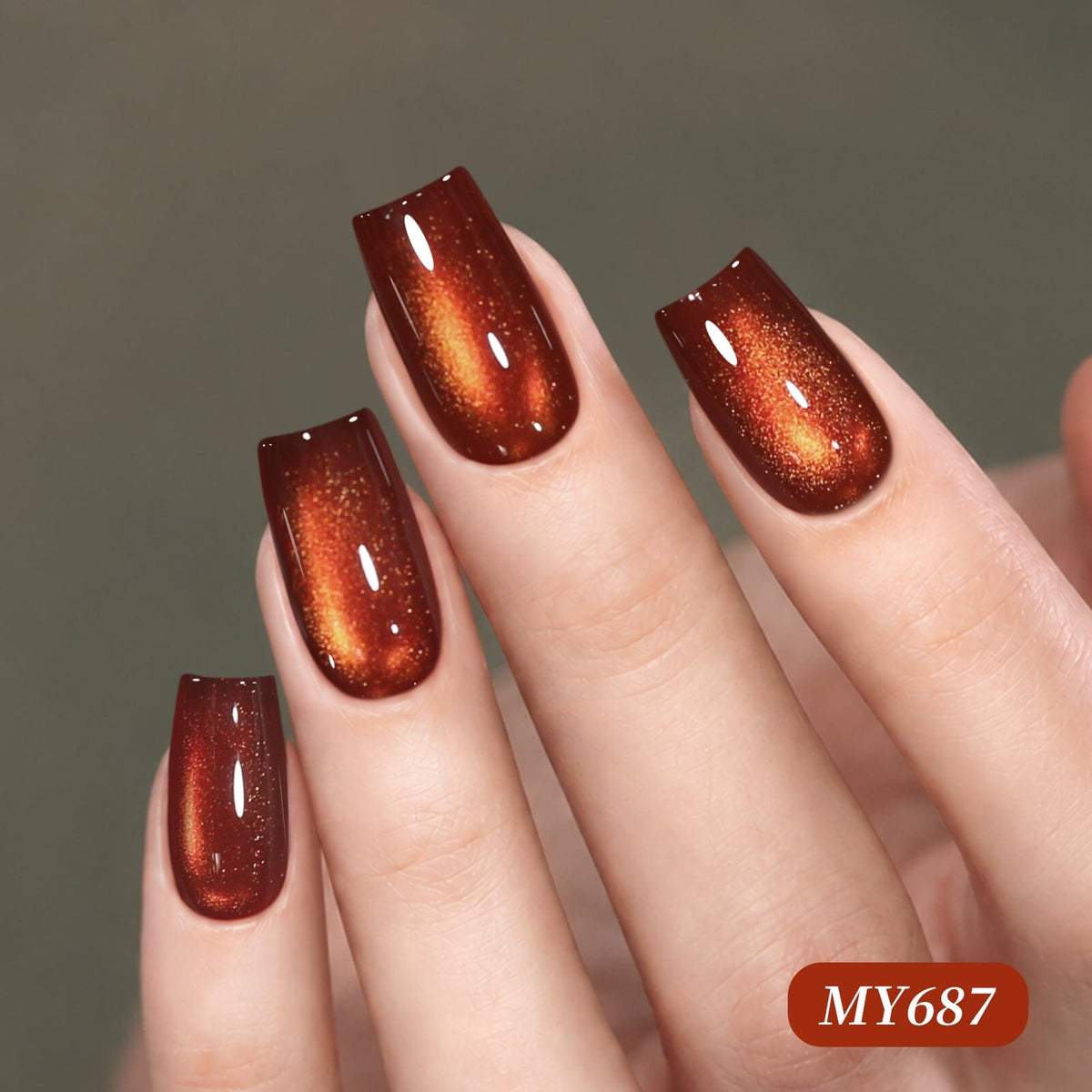Colored Cat Magnetic Gel MY687 Amber Orange 15ml Gel Nail Polish BORN PRETTY 