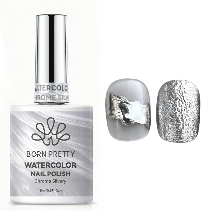 Chrome Silbriger Aquarell Nagellack 15ml