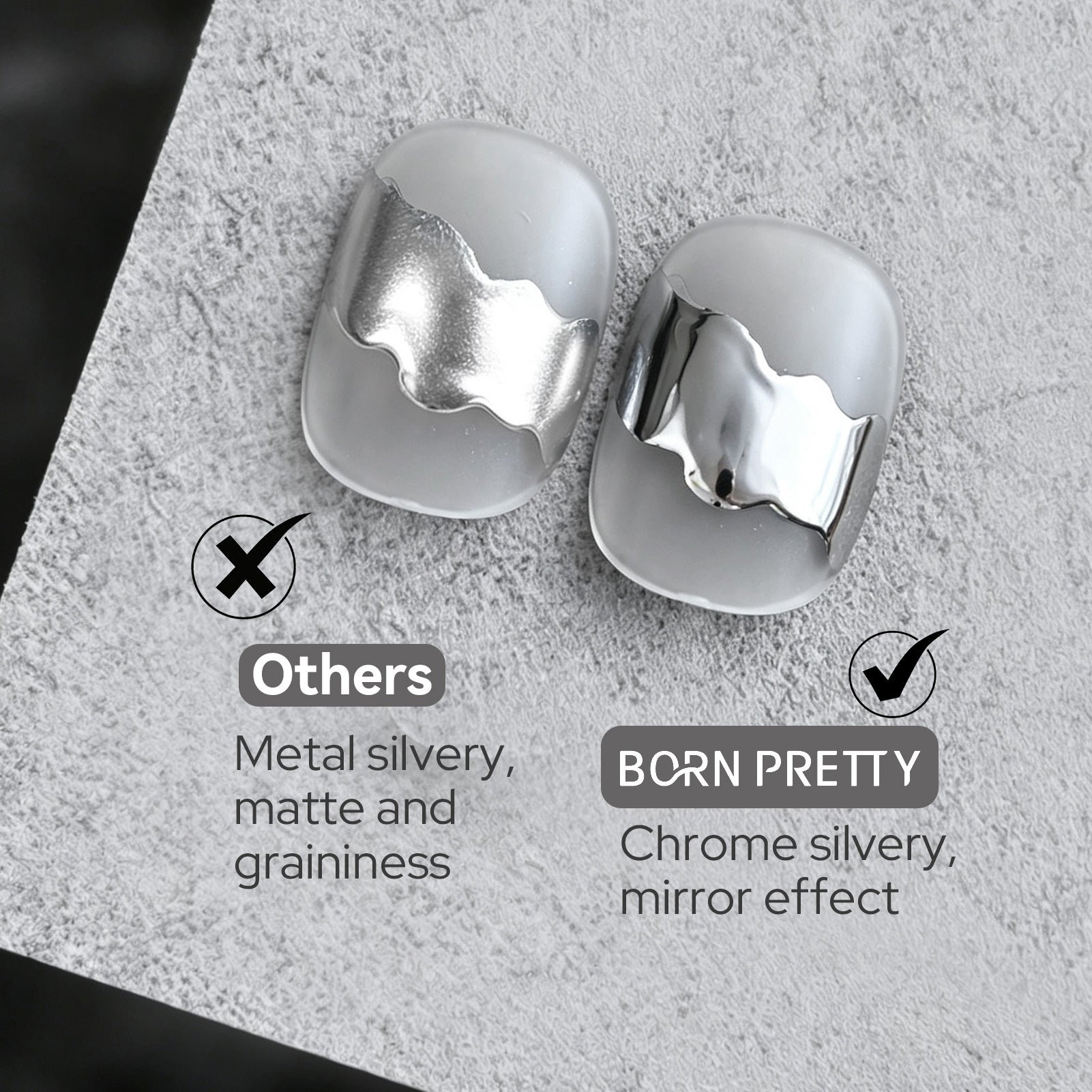 Chrome Silvery Watercolor Nail Polish 15ml