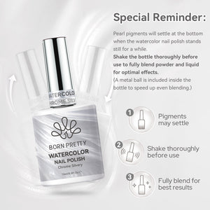 Chrome Silvery Watercolor Nail Polish 15ml