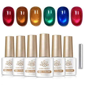 6 Colors Glass Cat Magnetic Gel M91 Twinkle Lanterns 7ml Gel Nail Polish BORN PRETTY 