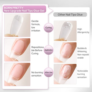 Nail Tips Glue Gel B03 16ml Base & Top Coat BORN PRETTY 