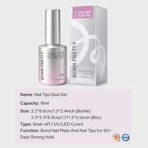 Nail Tips Glue Gel B03 16ml Base & Top Coat BORN PRETTY 