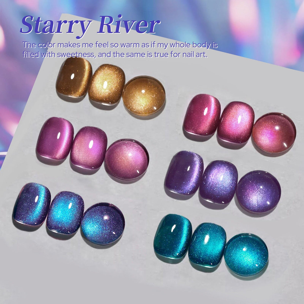 6 Colors Cat Magnetic Nail Polish - Starry River 7ml Nail Polish BORN PRETTY 