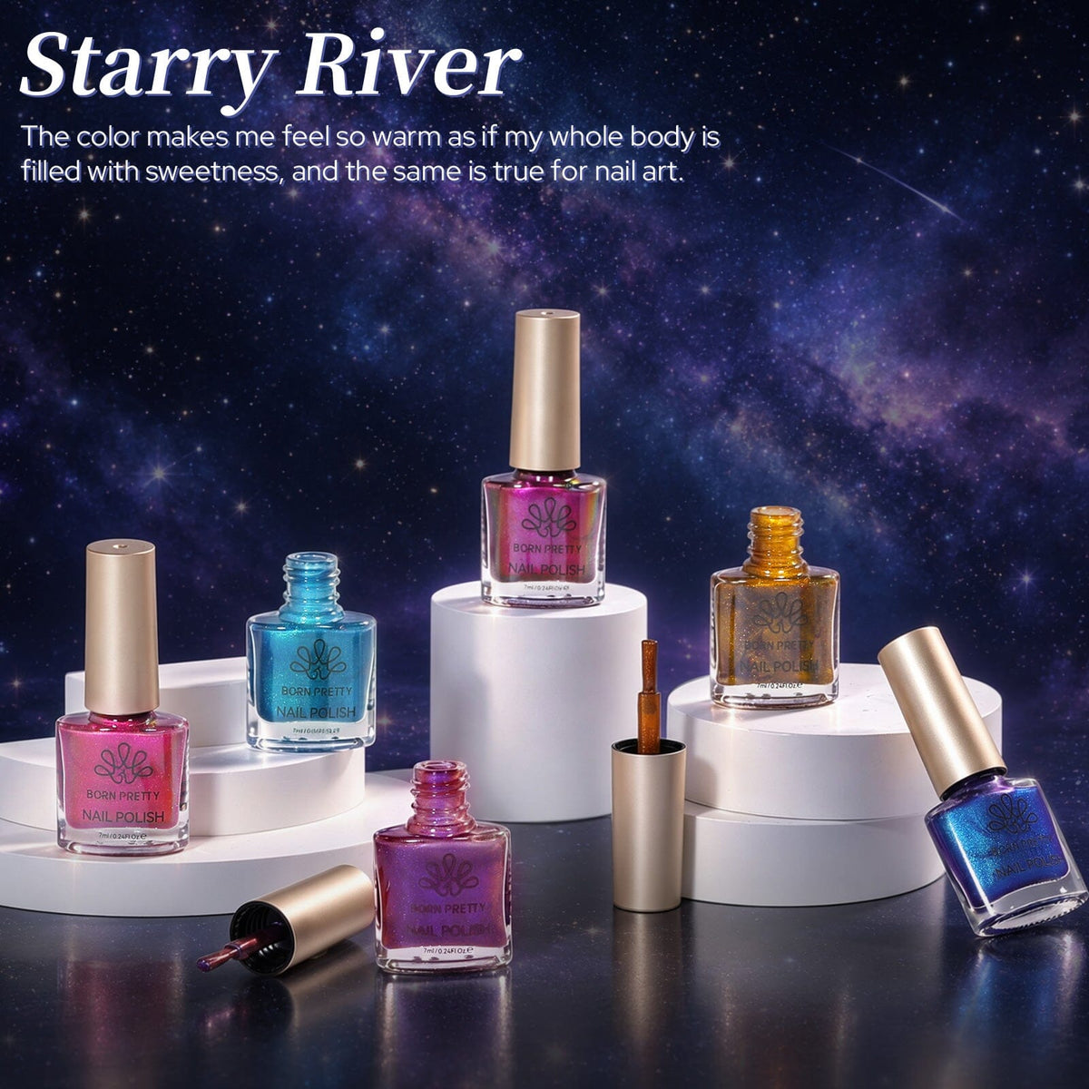6 Colors Cat Magnetic Nail Polish - Starry River 7ml Nail Polish BORN PRETTY 