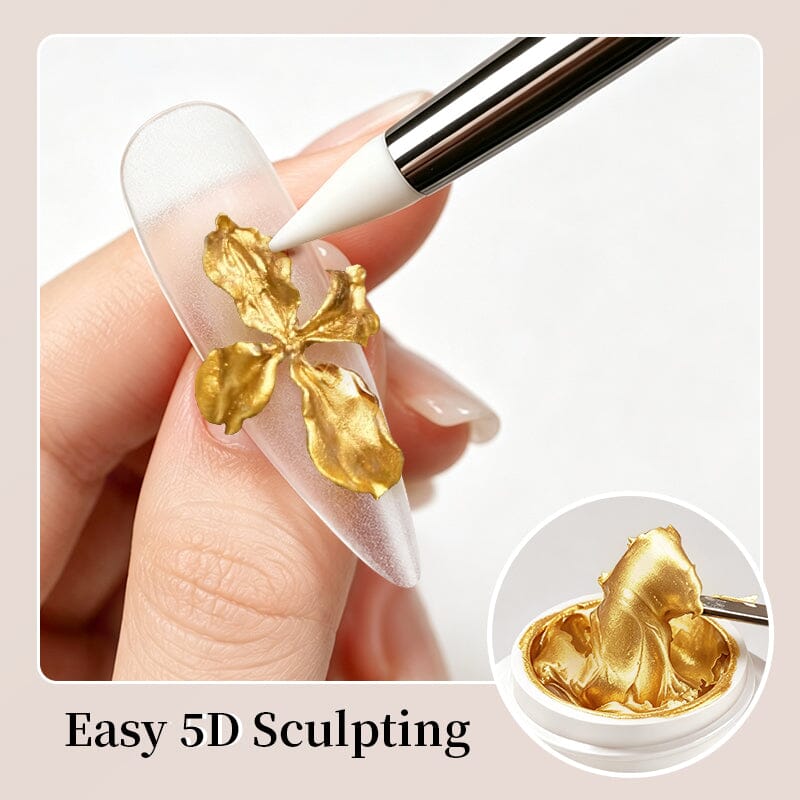 5D Sculpting Gel Metallic Gold Silver 5ml Gel Nail Polish BORN PRETTY 