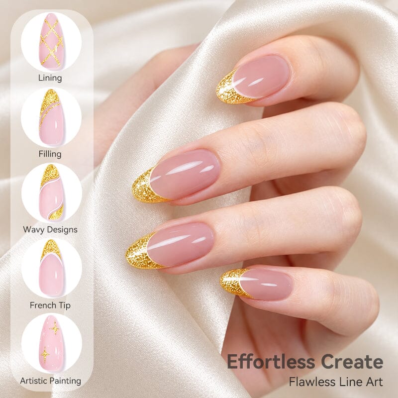 3pcs Gold Liner Gel Set #02 Gel Nail Polish BORN PRETTY 