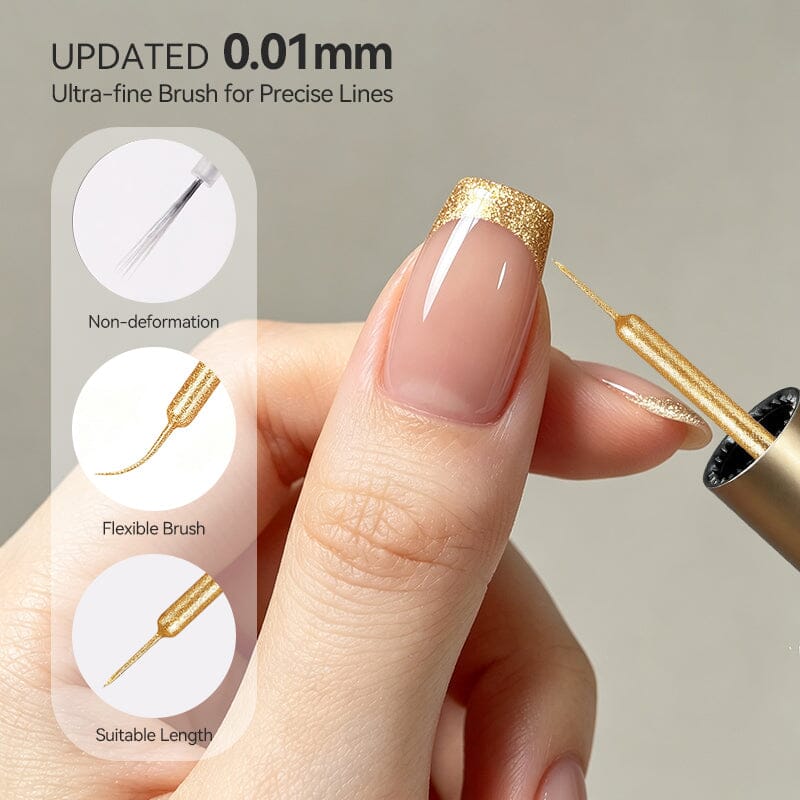 3pcs Gold Liner Gel Set #02 Gel Nail Polish BORN PRETTY 