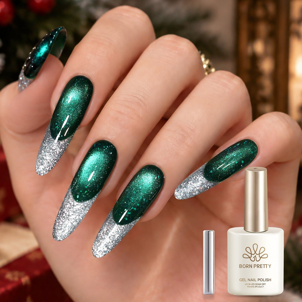 Glitter Cat Magnetic Gel MY717 Fir Mist 15ml Gel Nail Polish BORN PRETTY 