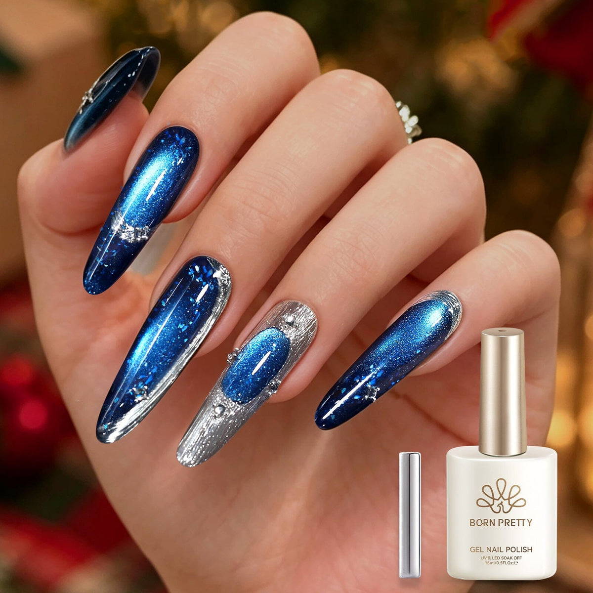 Glitter Cat Magnetic Gel MY718 Star Frost 15ml Gel Nail Polish BORN PRETTY 