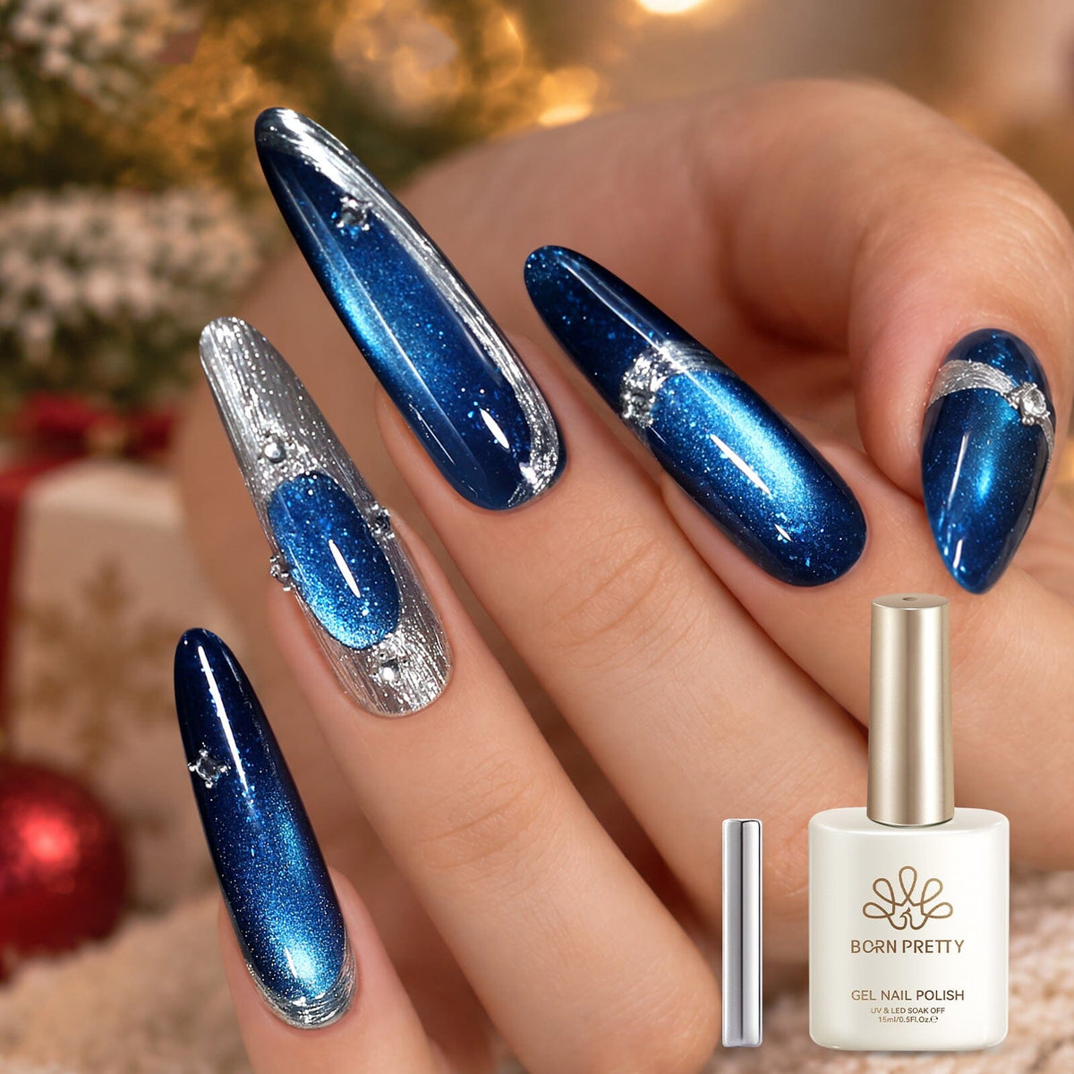 Glitter Cat Magnetic Gel MY718 Star Frost 15ml Gel Nail Polish BORN PRETTY 