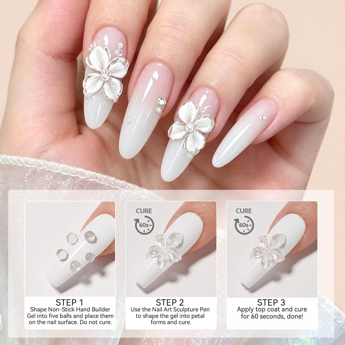 Non‑Stick Hand Builder Gel Clear #01 30g Extension Nail Gel BORN PRETTY 