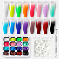 16 Colors Pat Painting Gel Set Luminous Cluster Gel Nail Polish No Brand 