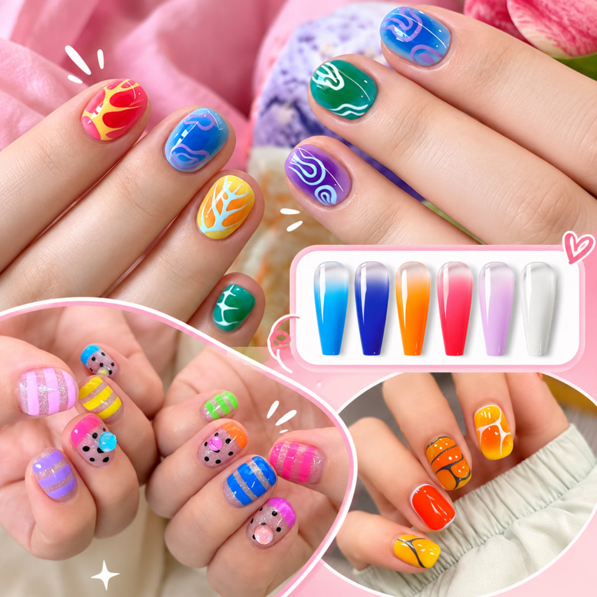 16 Colors Pat Painting Gel Set Luminous Cluster Gel Nail Polish No Brand 