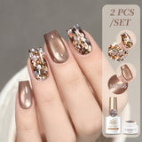 2pcs Set Cat Magnetic Gel & Glitter Gel