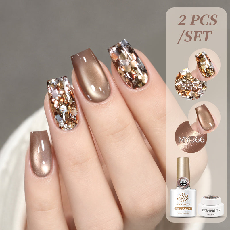 2pcs Set Cat Magnetic Gel & Glitter Gel