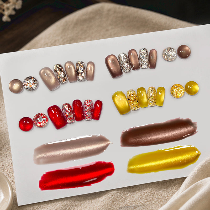 2pcs Set Cat Magnetic Gel & Glitter Gel