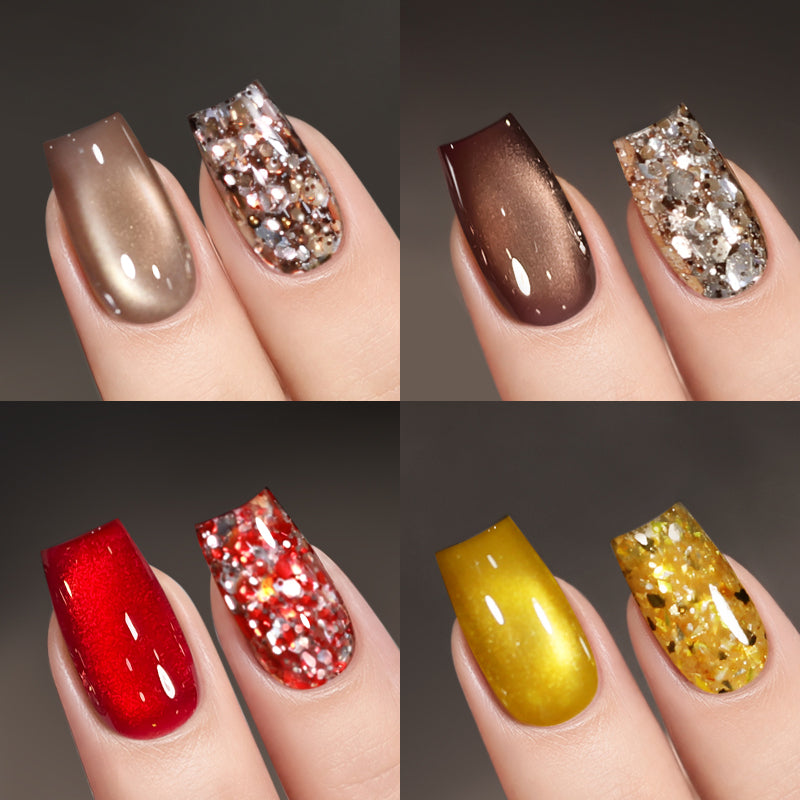 2pcs Set Cat Magnetic Gel & Glitter Gel