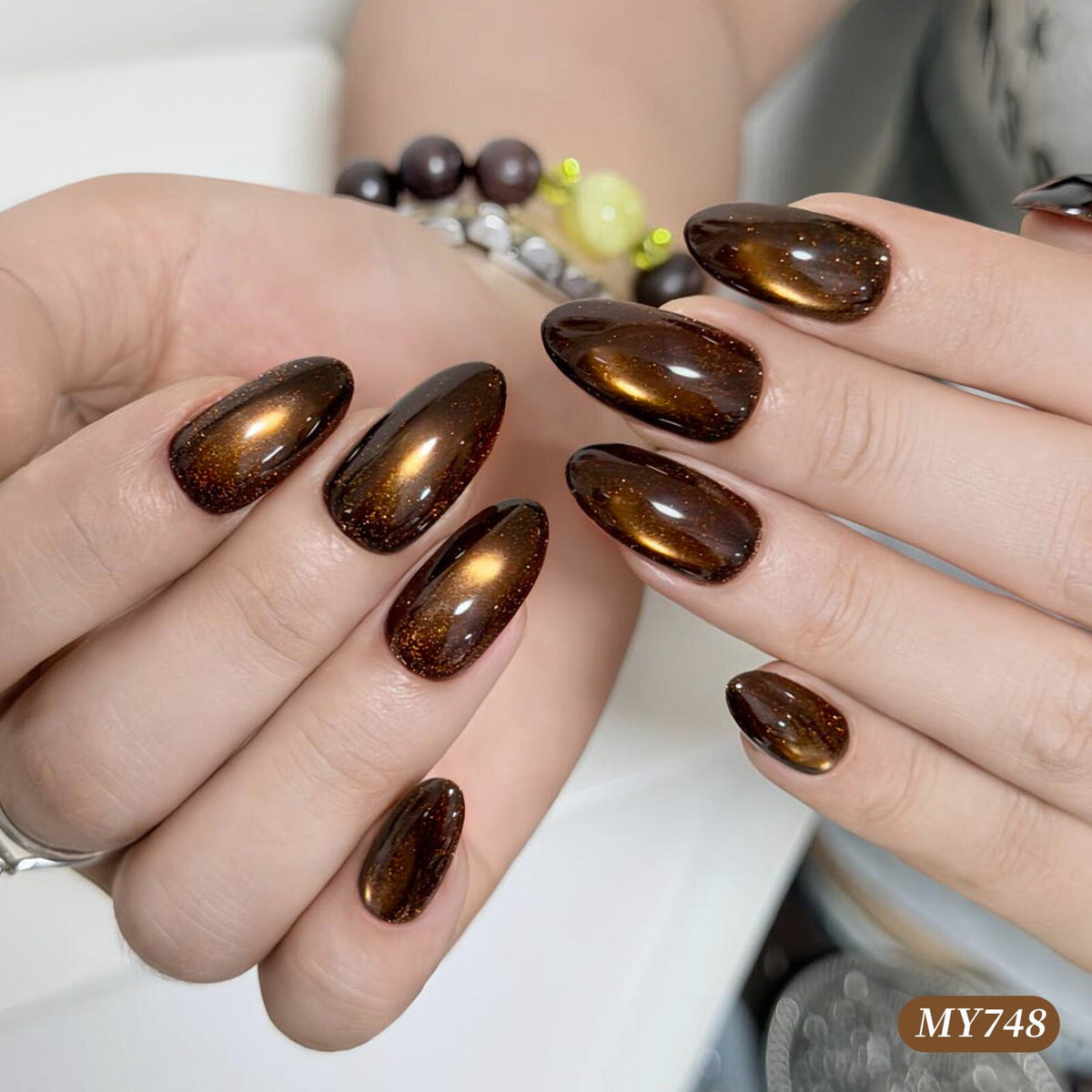 6 Colors Glass Cat Magnetic Gel M99 Sandalwood Brown 7ml Gel Nail Polish BORN PRETTY 