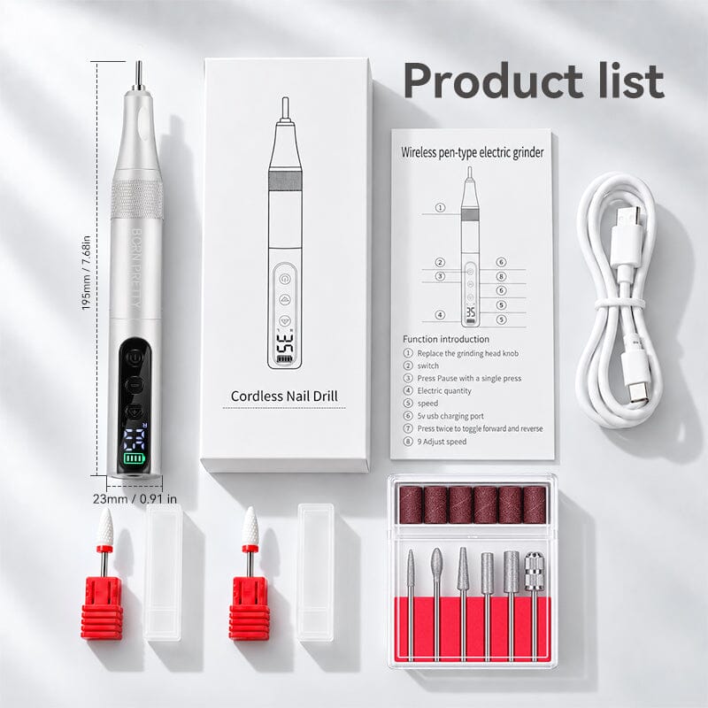 35000RPM Rechargeable Electric Nail Drill Tools & Accessories BORN PRETTY 