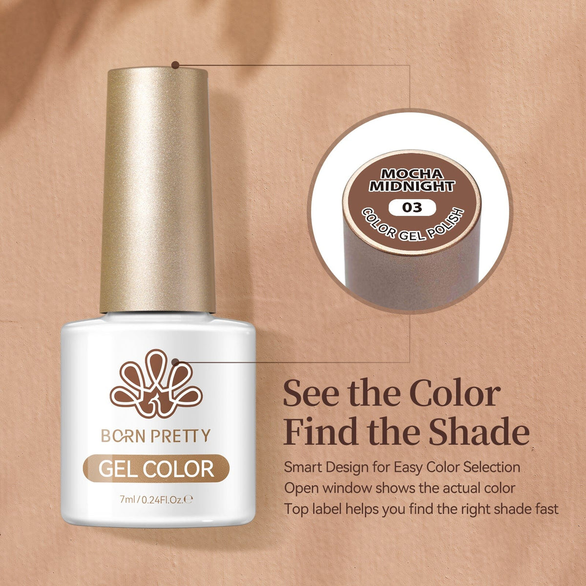 6 Colors Gel Set S80 Mocha Midnight 7ml Gel Nail Polish BORN PRETTY 