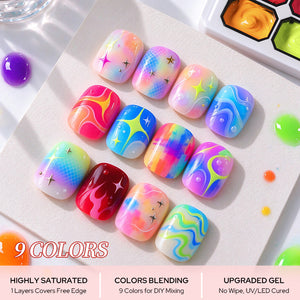 9 Colors Pat Painting Gel Prism Page Gel Nail Polish BORN PRETTY 