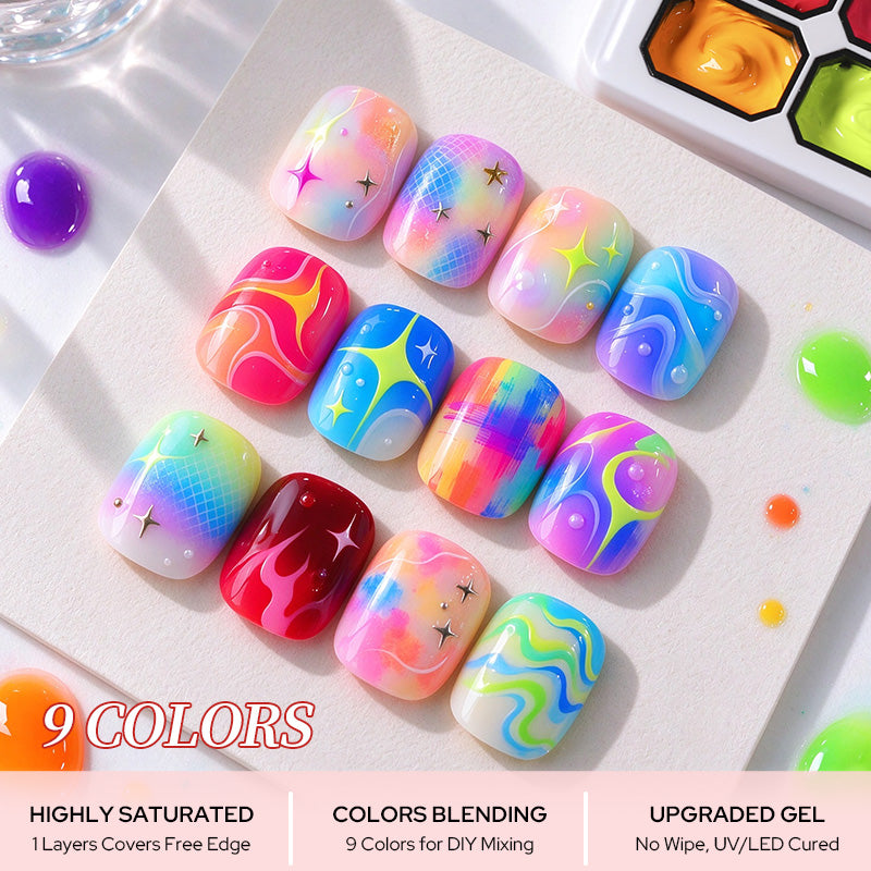 9 Colors Pat Painting Gel Prism Page Gel Nail Polish BORN PRETTY 