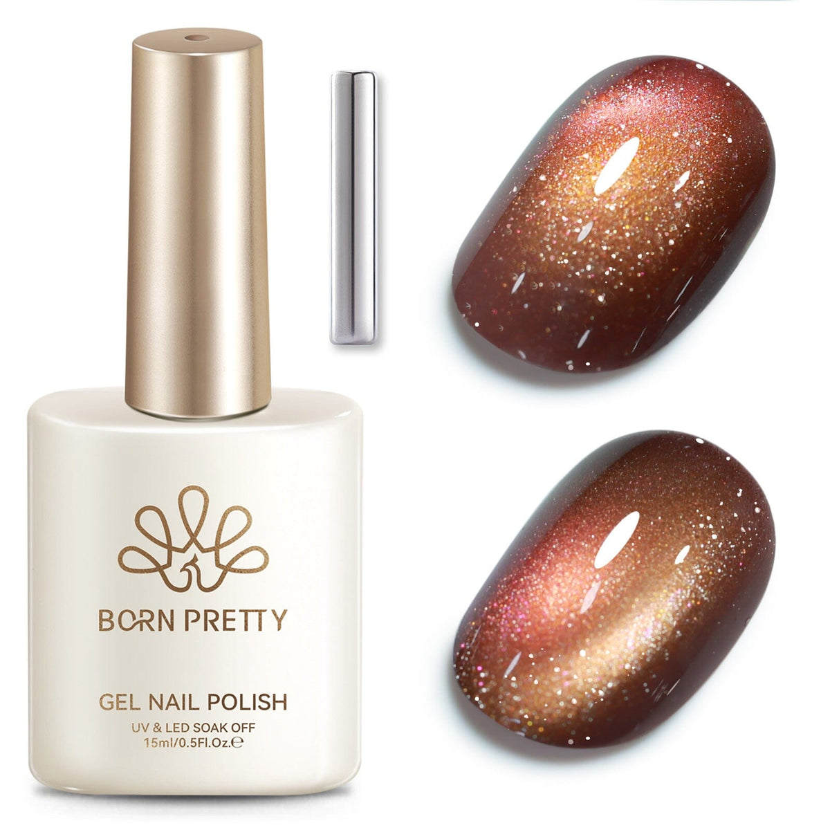 Reflective Cat Magnetic Gel MY766 Desert Rose 15ml Gel Nail Polish BORN PRETTY 