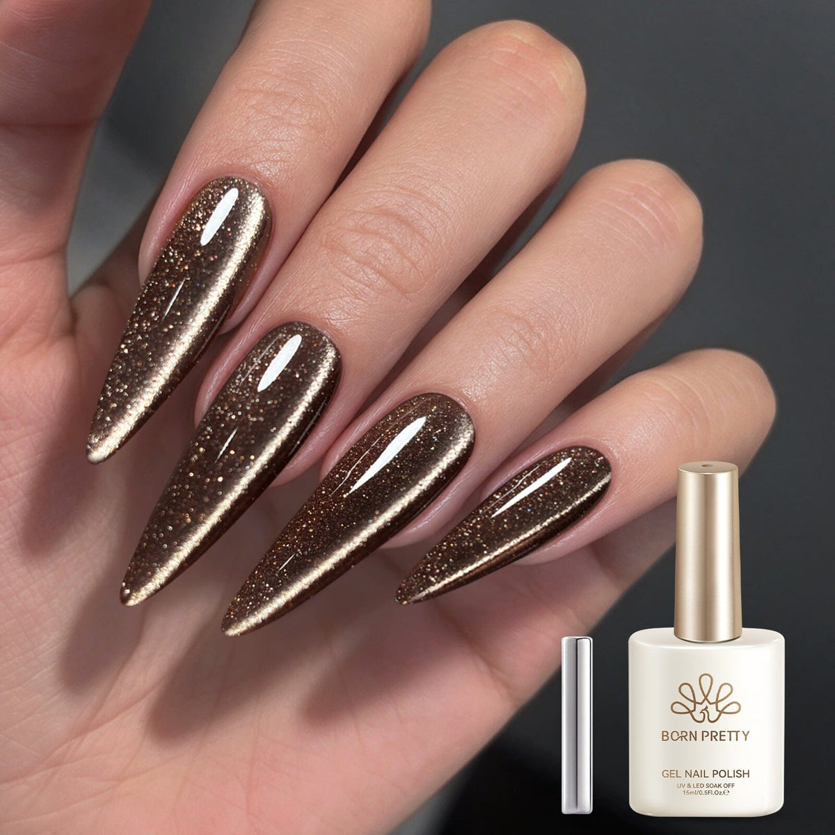 Reflective Cat Magnetic Gel MY767 Gilded Tear 15ml Gel Nail Polish BORN PRETTY 