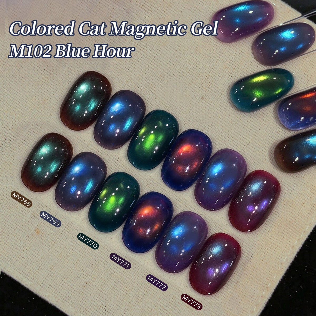 6 Colors Colored Cat Magnetic Gel M102 Blue Hour 7ml Gel Nail Polish BORN PRETTY 