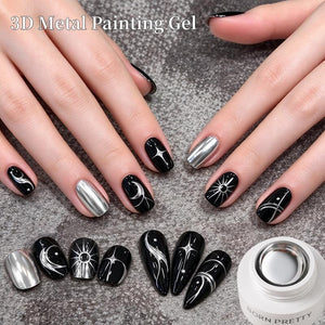 3D Metal Painting Gel Mirror Silvery 5ml Gel Nail Polish BORN PRETTY 