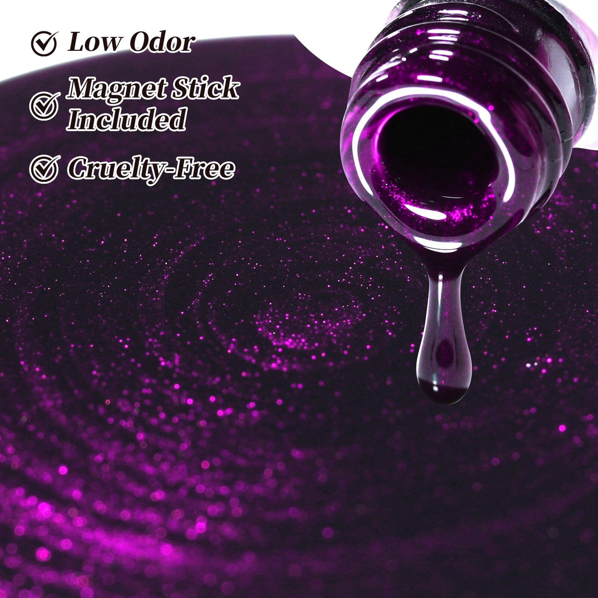 6 Colors Colored Cat Magnetic Gel M107 Lunar Purple 7ml Gel Nail Polish BORN PRETTY 