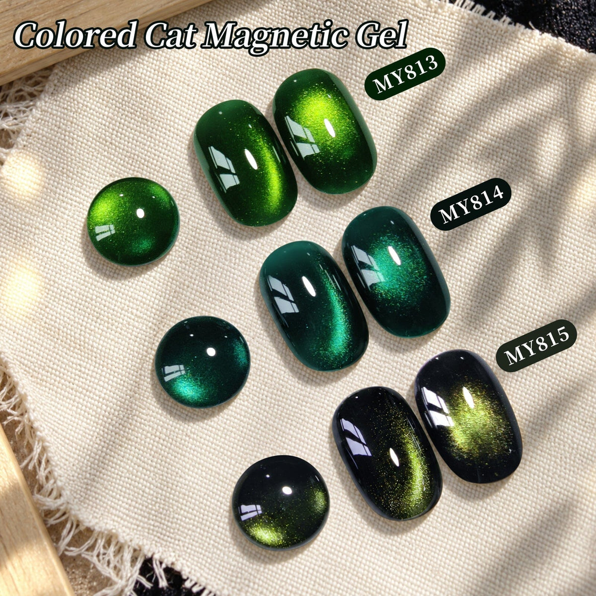 Colored Cat Magnetic Gel MY814 Pine Green 15ml Gel Nail Polish BORN PRETTY 