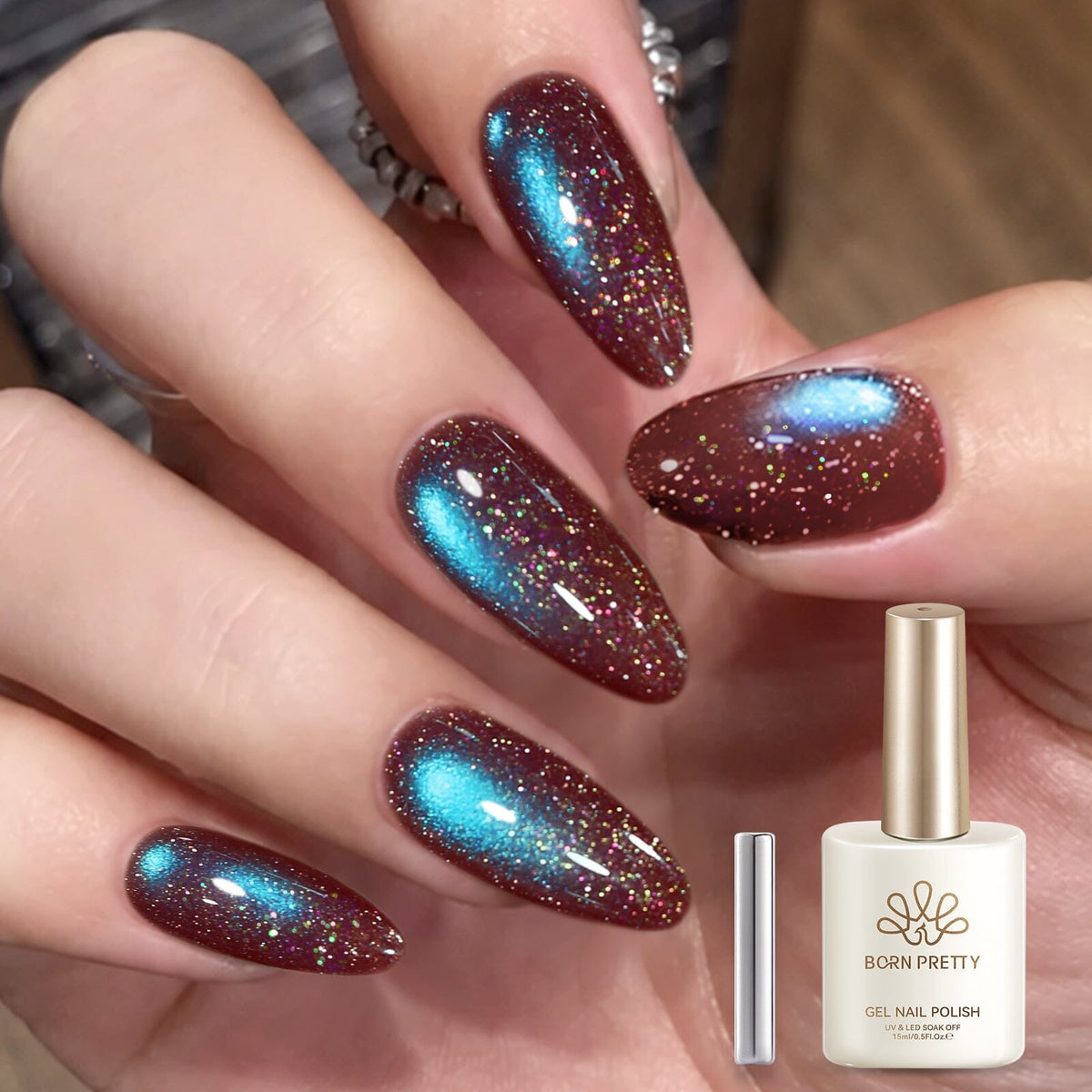 Reflective Cat Magnetic Gel MY816 Iris Purple 15ml Gel Nail Polish BORN PRETTY 