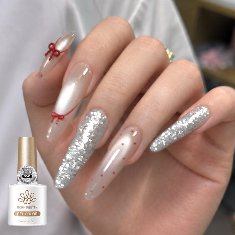 2pcs Set Glitter Gel SG40 & Cat Magnetic Gel MY03 10ml Gel Nail Polish BORN PRETTY 