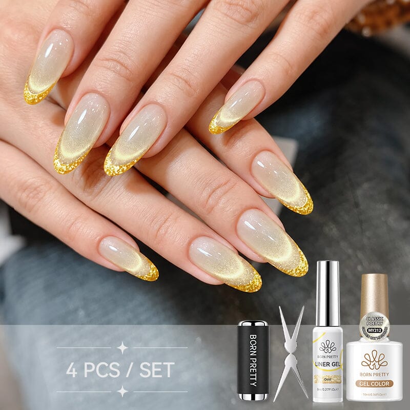 4pcs Gold Liner Gel Set #01 Gel Nail Polish BORN PRETTY 