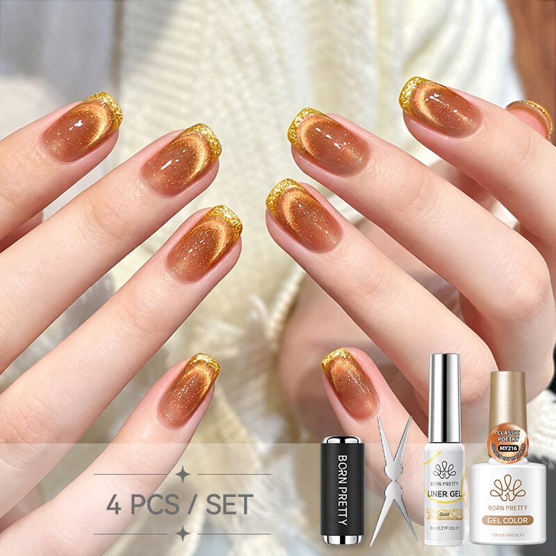 4pcs Gold Liner Gel Set #04 Gel Nail Polish BORN PRETTY 