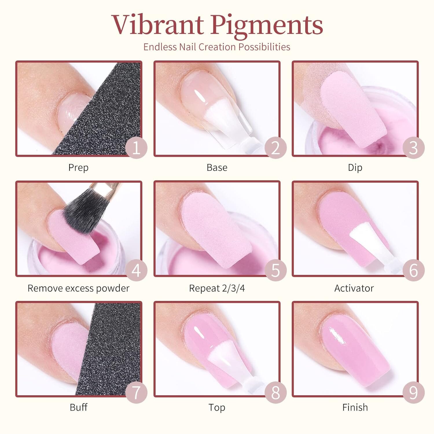 [US ONLY] 20 Colors Dipping Nail Powder Starter Kit with Base&Top, Activator, Brush Saver Nail Powder NICOLE DIARY 