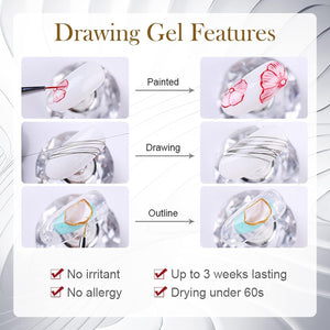 [US ONLY] 6pcs Spider Drawing Nail Gel Set US ONLY BORN PRETTY 