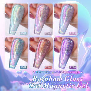 Rainbow Glass Cat Magnetic Gel 10ml Gel Nail Polish BORN PRETTY 