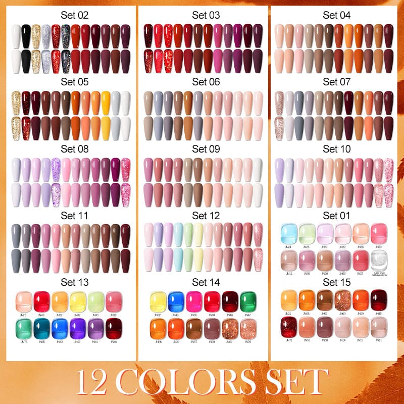 12 Colors Macaron Nude Gel Polish Set 10ml Gel Nail Polish BORN PRETTY 