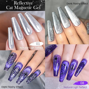 Reflective Cat Magnetic Gel 10ml Gel Nail Polish BORN PRETTY 