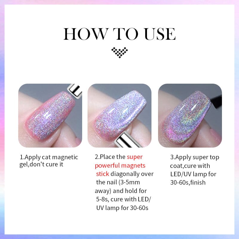 Rainbow Glass Cat Magnetic Gel 10ml RG03 Gel Nail Polish BORN PRETTY 