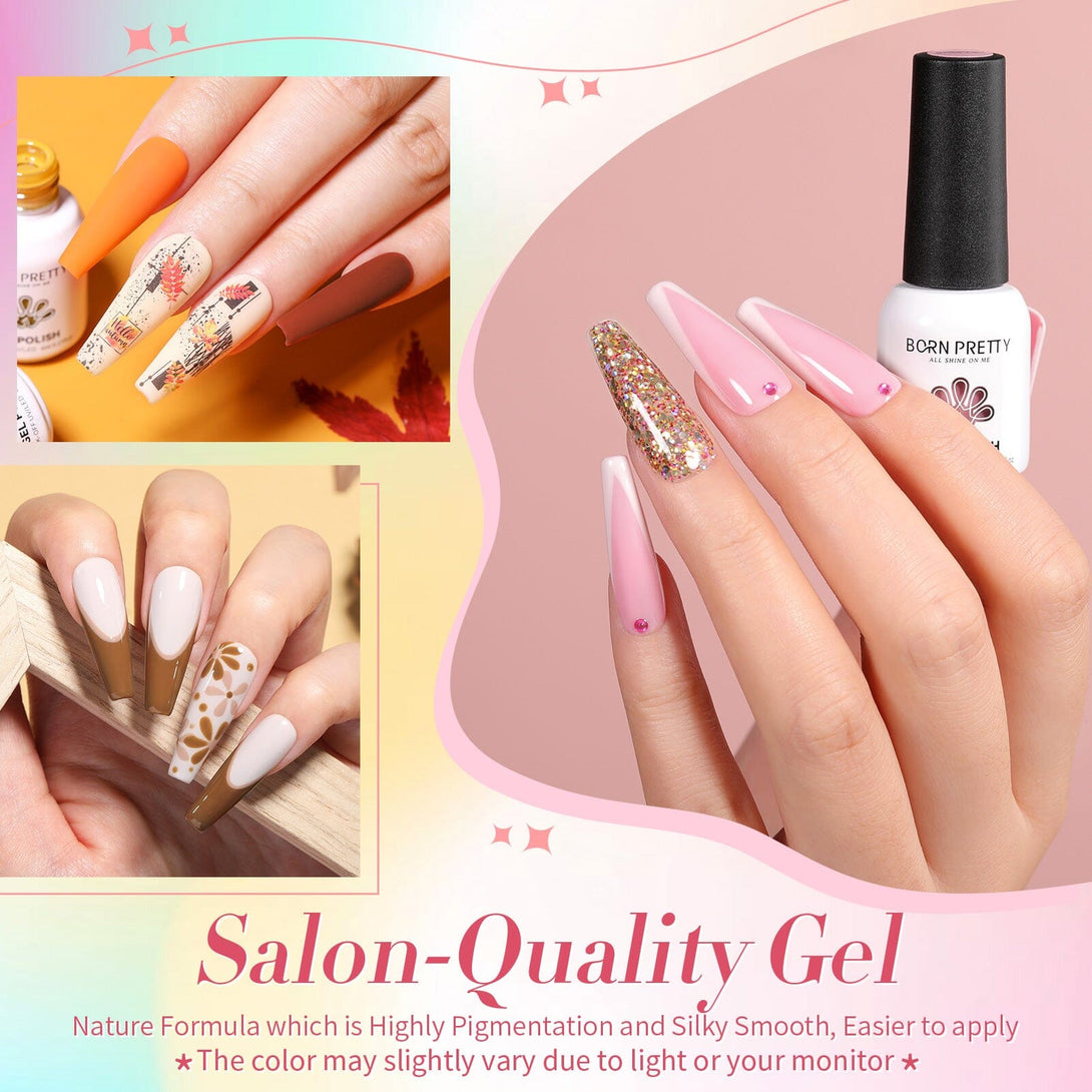 52pcs Gel Polish Set 46 Bright Colors with 6pcs Base Top Coat Kit Gel Nail Polish BORN PRETTY 