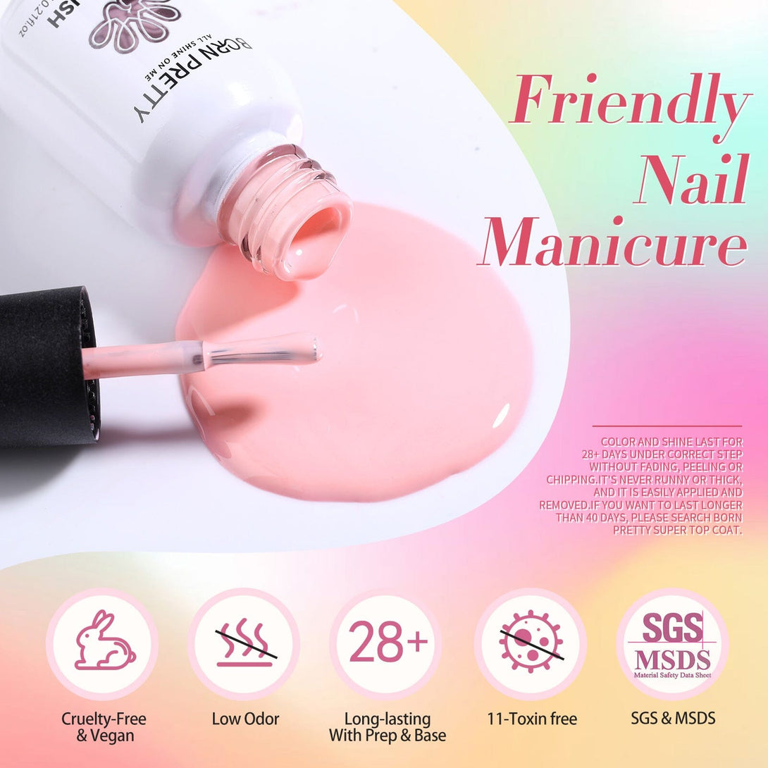52pcs Gel Polish Set 46 Bright Colors with 6pcs Base Top Coat Kit Gel Nail Polish BORN PRETTY 
