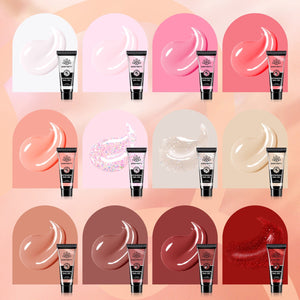 12 Colors Pink Nude Extension Nail Gel Starter Kit 15ml Gel Nail Polish BORN PRETTY 