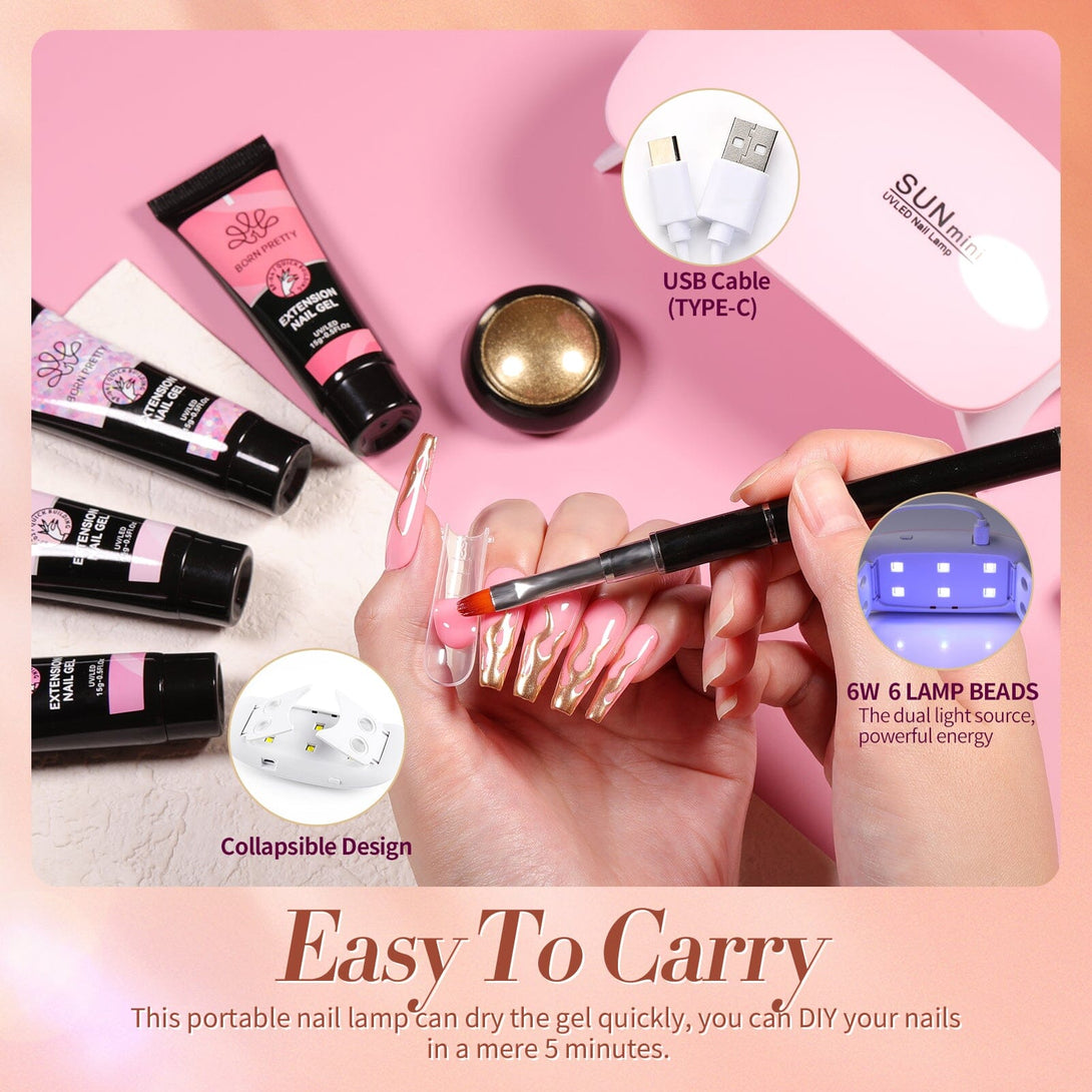 12 Colors Pink Nude Extension Nail Gel Starter Kit 15ml Gel Nail Polish BORN PRETTY 
