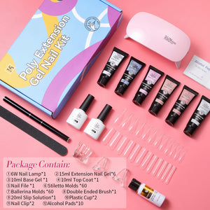 6 Colors Extension Nail Gel Starter Kit Gel Nail Polish BORN PRETTY 