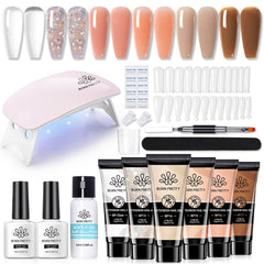 6 Colors Starter Kit Poly Extension Gel Nude 15ml Gel Nail Polish BORN PRETTY 