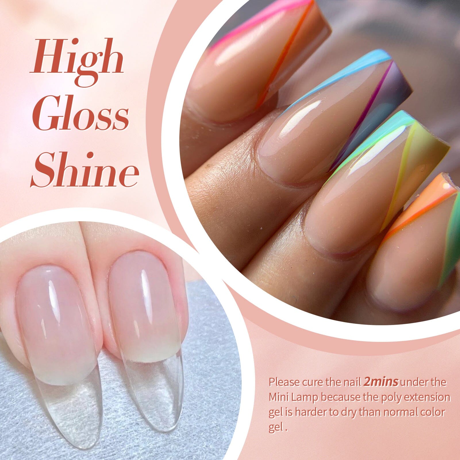 6 Colors Starter Kit Poly Extension Gel Nude 15ml Gel Nail Polish BORN PRETTY 